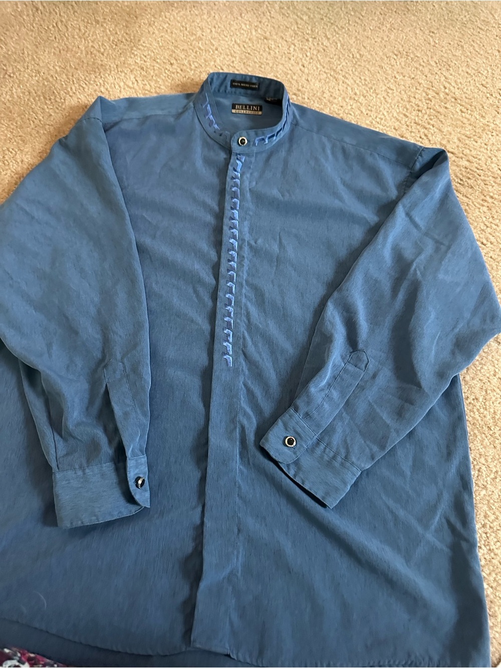 Bellini Blue Embroidered Button-Front Shirt - Picture 2 of 5